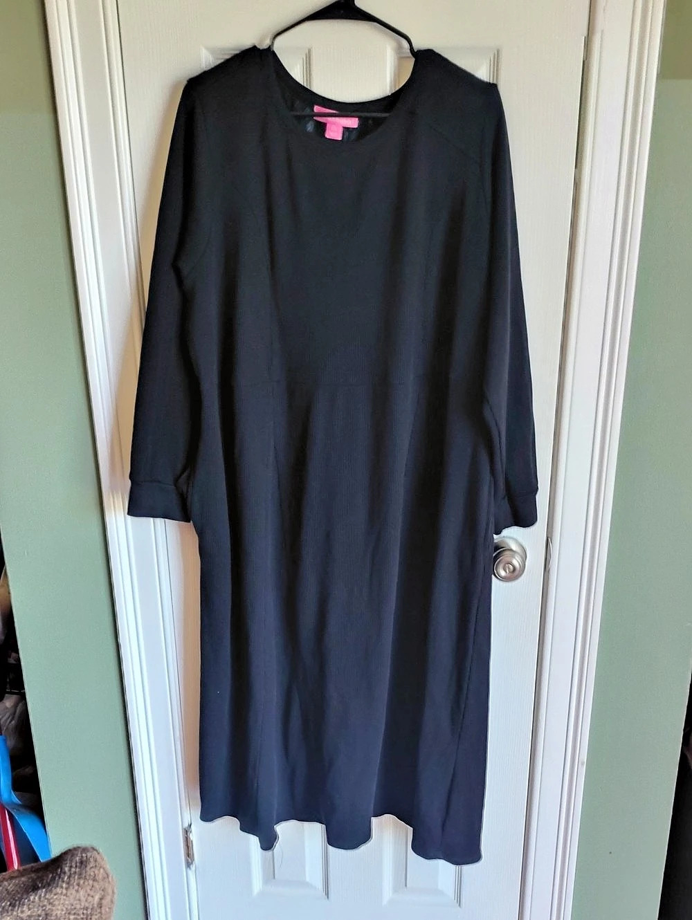 Woman Within Black Ribbed Maxi Dress Size 2X